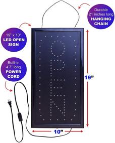 img 1 attached to 🌟 Ultima LED Neon Open Sign: Vertical Lighted Sign with Flashing Mode for Businesses - Indoor Electric Light Up Sign (19 x 10 in) Including Business Hours and Open & Closed Signs