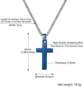 img 2 attached to 📿 Ожерелье с крестиком PROSTEEL: 316L нержавеющая сталь, золотого, серебряного, черного, розового и синего оттенка для мужчин и женщин – гипоаллергенный, два размера, поставляется в подарочной коробке