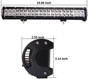 img 3 attached to 🔦 Northpole Light 20 Inch 126W Waterproof Spot Flood Combo LED Light Bar with 2PCS 18W CREE Flood LED Work Lights and 12V 40A Wiring Harness for Off-Road, Trucks, Cars, ATVs, SUVs, Jeeps