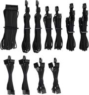 💥 повысьте свою corsair psu: corsair premium individually sleeved psu cables pro kit в элегантном черном цвете - 2 года гарантии включены. логотип