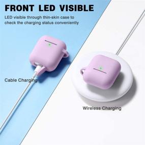 img 2 attached to 😍 Easuny Silicone Cases for Apple AirPods - 2 Pack Protective Skin with Front LED Visible - Wireless Charging Case for AirPod 2 & 1 - Teal/Lavender - Suitable for Women and Men