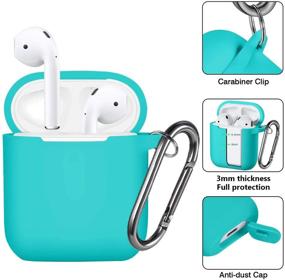 img 1 attached to 😍 Easuny Silicone Cases for Apple AirPods - 2 Pack Protective Skin with Front LED Visible - Wireless Charging Case for AirPod 2 & 1 - Teal/Lavender - Suitable for Women and Men