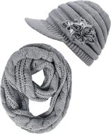 🧣 womens beanie hat scarf set: winter warmth with thick knit slouchy skull cap and infinity scarf combo for women logo