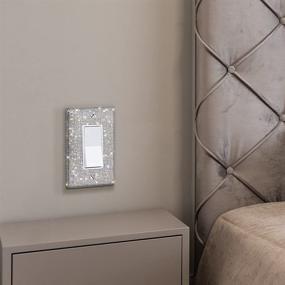 img 1 attached to 💎 Elevate Your Home Décor with WIRESTER Silver Shiny Sparkle Bling Crystal Rhinestones Wall Plate Cover: Upgrade Your Single Gang Decorator Light Switch Cover
