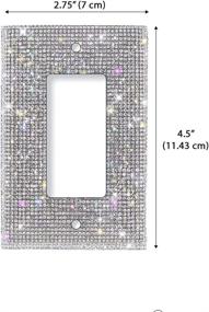 img 3 attached to 💎 Elevate Your Home Décor with WIRESTER Silver Shiny Sparkle Bling Crystal Rhinestones Wall Plate Cover: Upgrade Your Single Gang Decorator Light Switch Cover