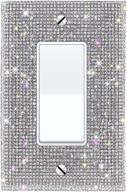 💎 elevate your home décor with wirester silver shiny sparkle bling crystal rhinestones wall plate cover: upgrade your single gang decorator light switch cover logo