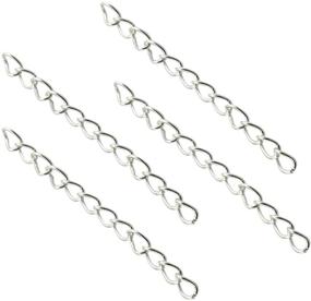 img 4 attached to 💎 Enhance Your Jewelry Creations with NX Garden Tail Extender Chain 100PCS Silver 50 x 4mm Chain Extension Tails