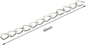 img 3 attached to 💎 Enhance Your Jewelry Creations with NX Garden Tail Extender Chain 100PCS Silver 50 x 4mm Chain Extension Tails