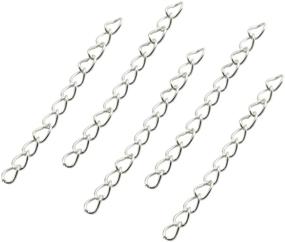 img 1 attached to 💎 Enhance Your Jewelry Creations with NX Garden Tail Extender Chain 100PCS Silver 50 x 4mm Chain Extension Tails