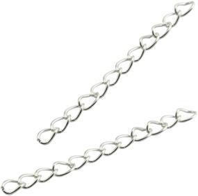 img 2 attached to 💎 Enhance Your Jewelry Creations with NX Garden Tail Extender Chain 100PCS Silver 50 x 4mm Chain Extension Tails