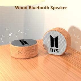 img 1 attached to Продукция высшего качества Kpop BTS: элегантный деревянный Bluetooth-динамик для подарков фанатам (Army)