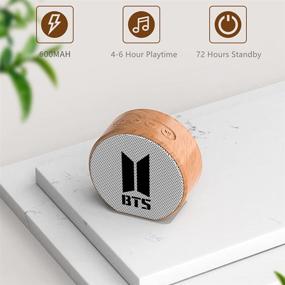 img 3 attached to Продукция высшего качества Kpop BTS: элегантный деревянный Bluetooth-динамик для подарков фанатам (Army)