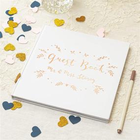 img 1 attached to 📸 Polaroid Square Wedding Guest Book with Rose Gold Foil Stamping: Blank White Pages, White Cover