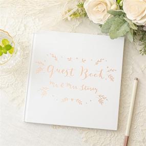 img 2 attached to 📸 Polaroid Square Wedding Guest Book with Rose Gold Foil Stamping: Blank White Pages, White Cover