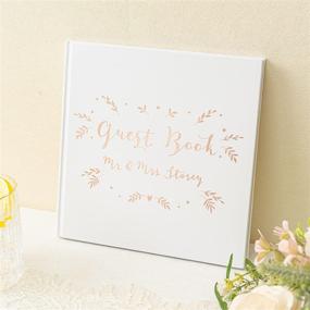 img 3 attached to 📸 Polaroid Square Wedding Guest Book with Rose Gold Foil Stamping: Blank White Pages, White Cover