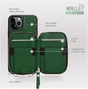 img 2 attached to 📱 Dark Green Wallet Case for iPhone 11 Pro Max - ZVE Protective Leather Cover with Credit Card Holder Slot, Crossbody Chain Strap - 6.5 inch