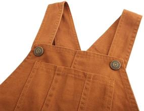 img 2 attached to Brown Bib Overalls 👖 for Boys Size 3T-10 by GRANDWISH