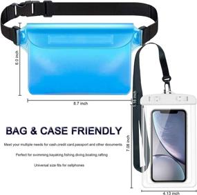 img 3 attached to 📱 Zoiber Waterproof Pouch Set (3 Pack) - Adjustable Waist Strap, Universal Cellphone Waterproof Case for Boating, Fishing, and Kayaking - Waterproof Phone Pouch