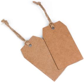 img 2 attached to 100pcs Kraft Paper Hang Tags with 130ft Natural Jute Twine String - 🏷️ Ideal for Arts and Crafts, Weddings, Christmas, Thanksgiving, Holidays, and Wrapping (1.5 x 2.7 inch)