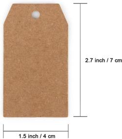 img 3 attached to 100pcs Kraft Paper Hang Tags with 130ft Natural Jute Twine String - 🏷️ Ideal for Arts and Crafts, Weddings, Christmas, Thanksgiving, Holidays, and Wrapping (1.5 x 2.7 inch)