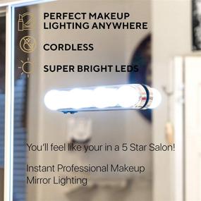 img 3 attached to Cordless Professional Hollywood Makeup Lighting Set with LED Bulbs: Portable Vanity Mirror Lights for Bright and Flawless Makeup in Bathroom, Dressing Room, and Vanity Table