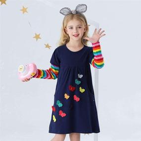 img 2 attached to Clothes Cotton Butterfly Dresses 7_Years Girls' Clothing in Dresses