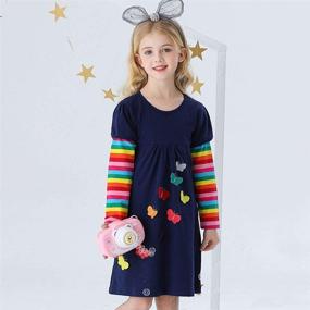 img 1 attached to Clothes Cotton Butterfly Dresses 7_Years Girls' Clothing in Dresses