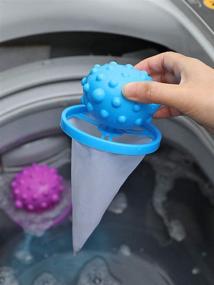 img 3 attached to 🐾 MUAECH 2P Pet Hair Remover for Laundry - Lint Remover for Washer with Floating Pet Fur Catcher - Reusable Lint Trap Mesh Bag for Washing Machine - Hair Filter Net Ball Suction