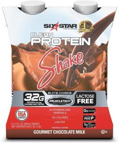 img 4 attached to 🥤 Без лактозы, протеиновый коктейль Six Star Whey для набора мышечной массы, готов к употреблению, протеиновый коктейль, протеиновые напитки для мужчин и женщин, 32г протеина, гурме шоколадное молоко, 11 унций (упаковка из 12)