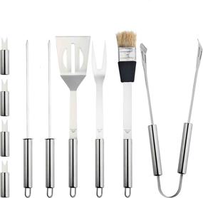 img 3 attached to 🔥 11-Piece Stainless Steel Grilling Utensil Set - Grill King