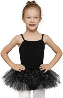 👗 adorable mdnmd ballerina outfits: toddler girls ballet tutu leotard dance glitter camisole skirted ballerina dress логотип