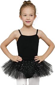 img 4 attached to 👗 Adorable MdnMd Ballerina Outfits: Toddler Girls Ballet Tutu Leotard Dance Glitter Camisole Skirted Ballerina Dress