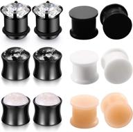 👂 zolure stainless steel & silicone ear plugs ear gauges flesh tunnels plugs stretchers expander ear piercing jewelry in rose gold - sizes 6-16mm logo