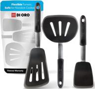 🍳 di oro chef series 3 piece silicone turner spatula set - heat-resistant flexible rubber spatulas for cooking - egg turners, pancake flippers, kitchen spatula kit logo