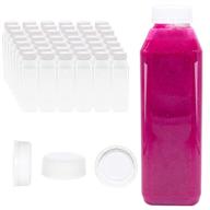 🥤 96-pack of 12 oz juice bottles, bulk plastic bottles with lids, white tamper-proof caps - empty 12 oz bottles (96 count) logo