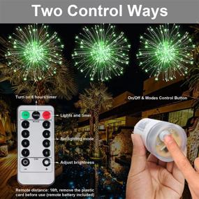 img 2 attached to 🎇 MIDDIA Starburst Christmas Lights: 120 LED Copper Wire Firework Lights with 8 Modes, Battery Operated Chandelier for Wedding Party Gazebo Patio Bedroom Trees Decoration - Decorative Hanging Lights