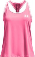 💪 майка under armour girls' knockout: cerise/white, youth medium - мощные показатели для активных девочек. логотип