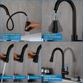 img 1 attached to 🚰 Modern Matte Black Pull Down Kitchen Sink Faucet with Sprayer - Arofa A02BY