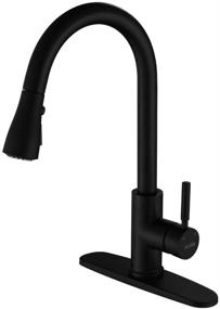 img 4 attached to 🚰 Modern Matte Black Pull Down Kitchen Sink Faucet with Sprayer - Arofa A02BY