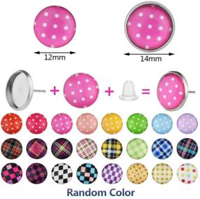 img 2 attached to 🔮 DIY Earring Making Kit: Miayon 100Pcs Stainless Steel Cup Post Earrings with 100Pcs Cabochon Earring Setting, 100Pcs Round Colorful Flatback Cabochons, and 100Pcs Ear Stud Back - 12mm