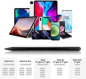 img 2 attached to 🖊️ Precise and Responsive 2020 iPad Air 4th Gen Stylus Pencil 2nd Gen - Black