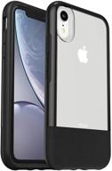 📱 stylish and protective otterbox statement series for iphone xr - lucent black: clear/black - buy now! logo