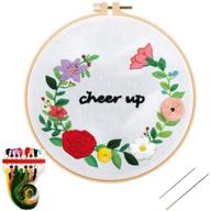 🌸 louise maelys crewel embroidery kit for beginners: adult flowers wreath diy craft needlepoint funny cross stitch kits for decorative gifts logo