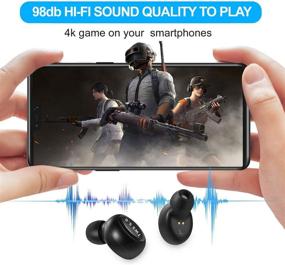 img 3 attached to 🎧 Беспроводные наушники 5.0 TWS с чехлом для зарядки - Bluetooth-наушники KG с встроенным микрофоном и технологией Easy-Pair для спорта и игр - Черный