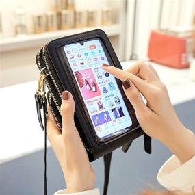 img 2 attached to 📲 RFID Blocking Touch Screen Crossbody Cellphone Purse with Card Slots