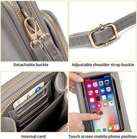 img 1 attached to 📲 RFID Blocking Touch Screen Crossbody Cellphone Purse with Card Slots