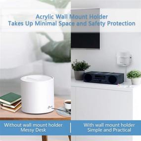img 3 attached to HOLACA 2 Pack: Sturdy Acrylic Wall Mount Holder Stand Bracket for TP-Link Deco X20 X60 X68 WiFi 6 Mesh WiFi - Keep Your Devices Secure