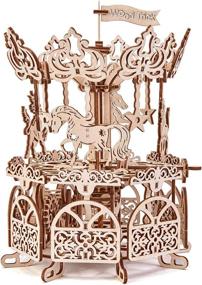 img 1 attached to 🎠 Wood Trick Mechanical Carousel Merry Go Round