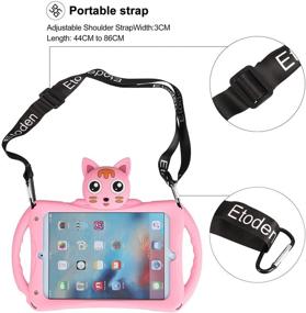 img 1 attached to 👧 Etoden iPad Mini Case for Kids - Shockproof Silicone Handle Stand Cover with Adjustable Shoulder Strap for iPad Mini / Mini 2 / Mini 3 / Mini 4 / Mini 5 (Pink)