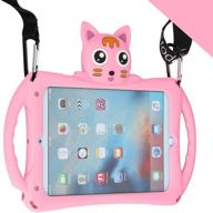 👧 etoden ipad mini case for kids - shockproof silicone handle stand cover with adjustable shoulder strap for ipad mini / mini 2 / mini 3 / mini 4 / mini 5 (pink) logo